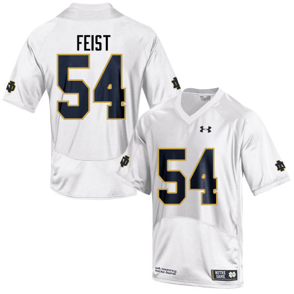 Men's NCAA Notre Dame Fighting Irish #54 Lincoln Feist Stitched College Under Armour Authentic White Football Jersey IW10E42KF